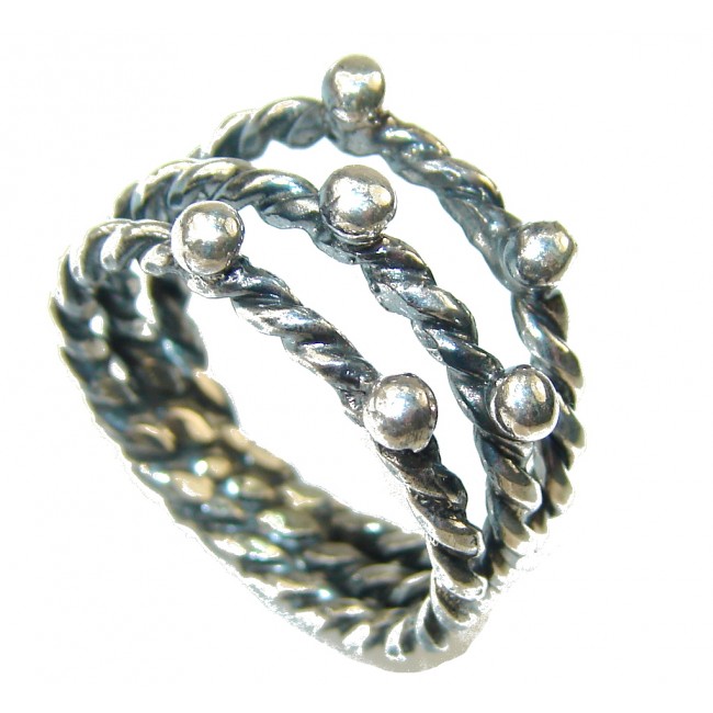 Classy Design!! Oxidized Silver Sterling Silver Ring s. 7 1/4