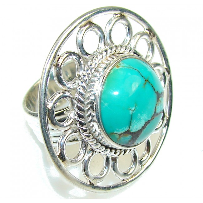 Amazing Color Of Turquoise Sterling Silver Ring s. 7