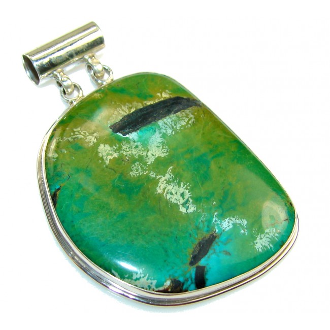 New Design!! Green Turquoise Sterling Silver Pendant