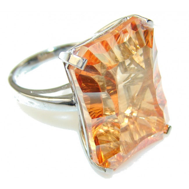 Awesome Style Of Golden Topaz Sterling Silver Ring s. 7 1/4