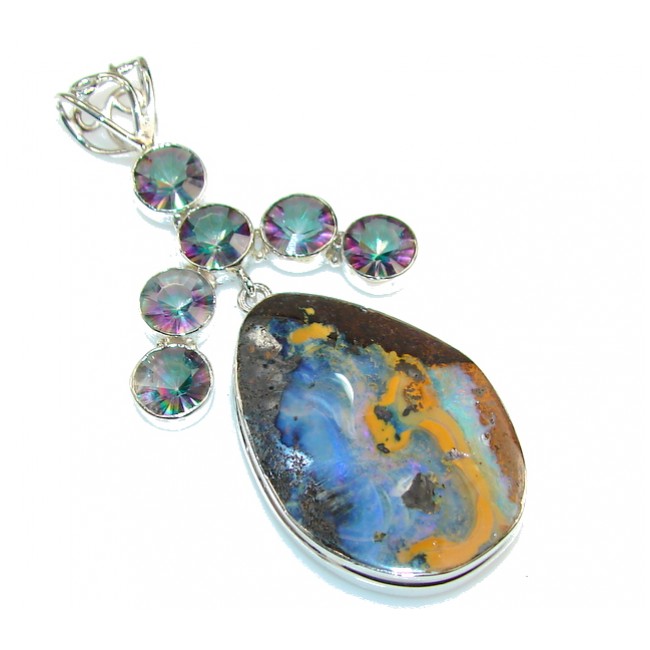 Believe In Xmas!! Boulder Opal Sterling Silver Pendant