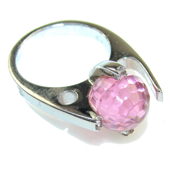 Outstanding Pink Topaz Sterling Silver ring s. 5 3/4