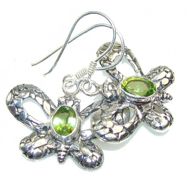 Awesome Green Peridot Quartz Sterling Silver earrings
