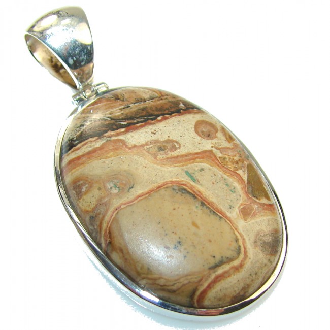 New! Fossilized Crinoid Fossil Sterling Silver Pendant