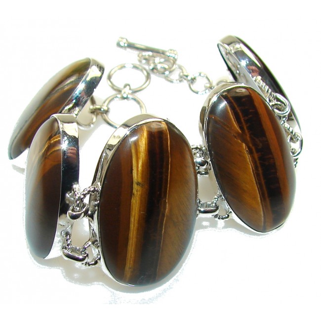 Awesome Personality!! Tigers Eye Sterling Silver Bracelet