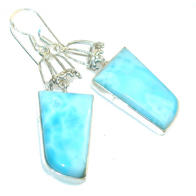 Fabulous Light Blue Larimar Sterling Silver earrings