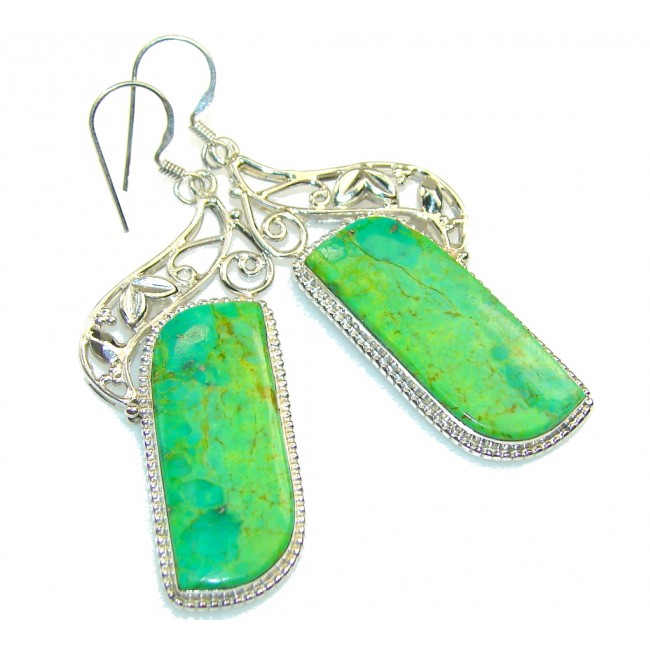 Garden Island!! Green Turquoise Sterling Silver earrings