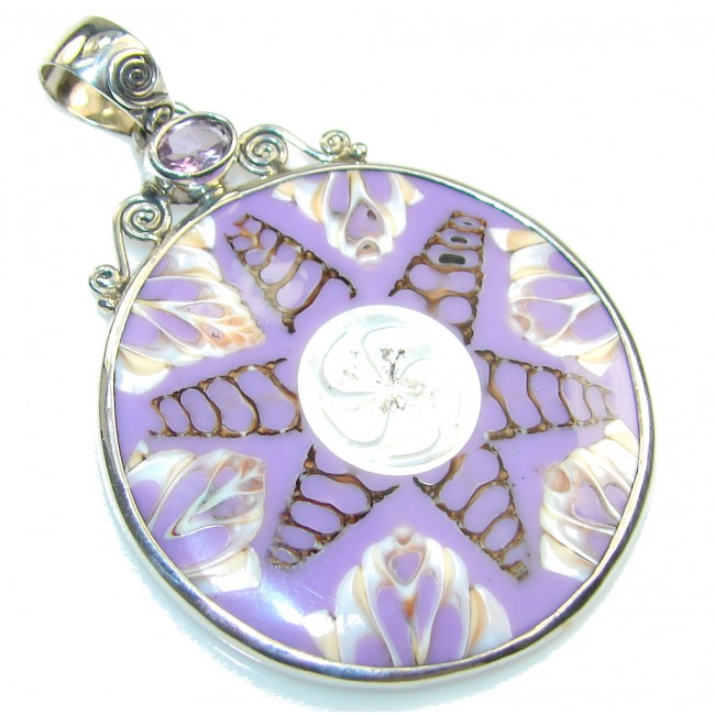 Ocean Purple Shell Sterling Silver Pendant