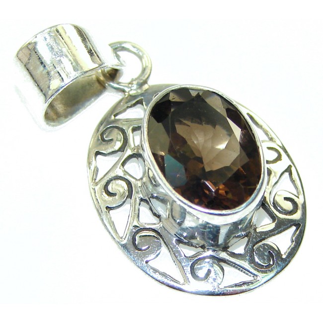 Perfect Smoky Topaz Sterling Silver Pendant