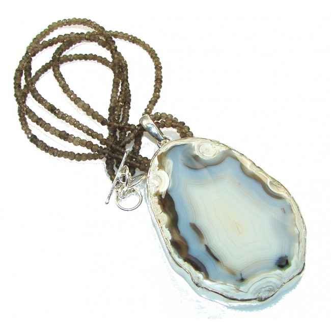 Big! Outstanding Design!!! Agate Sterling Silver necklace