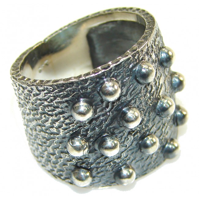 Italy Made Silver Rhodium Plated Sterling Silver Ring s. 7