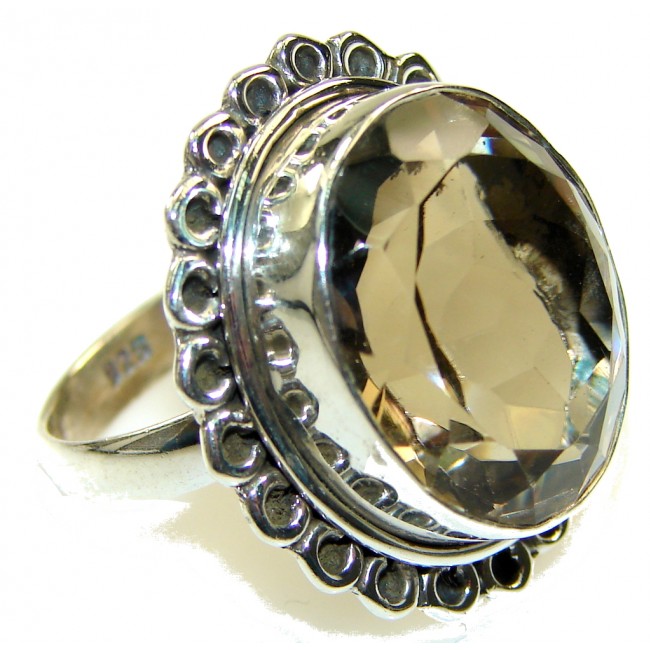 Simple Delight!! Smoky Topaz Sterling Silver ring s. 8 1/4