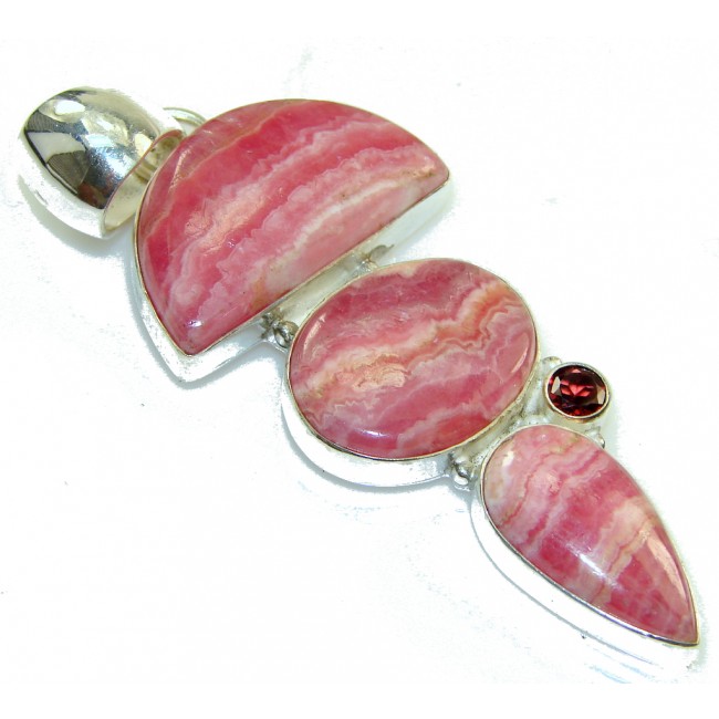 Perfect!! Pink Rhodochrosite Sterling Silver Pendant