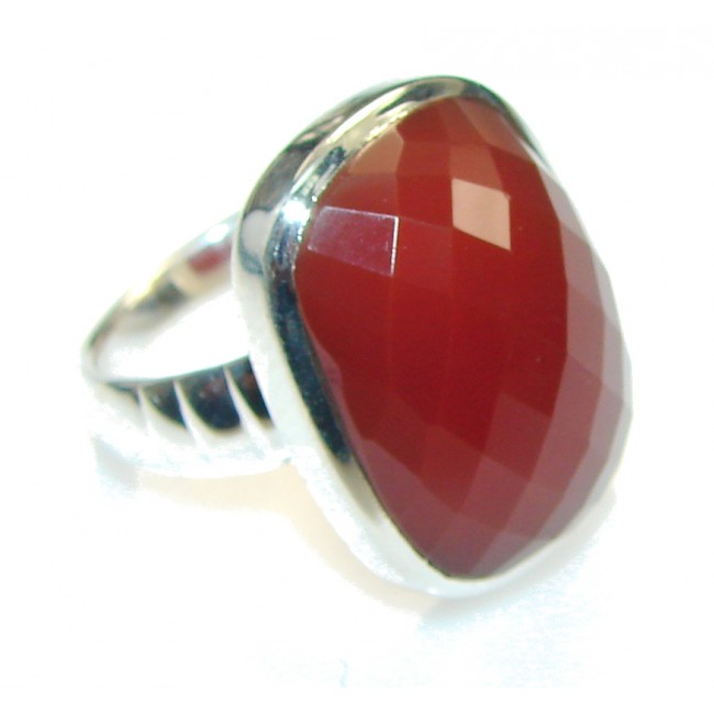 Excellent Brown Carnelian Sterling Silver ring s. 6