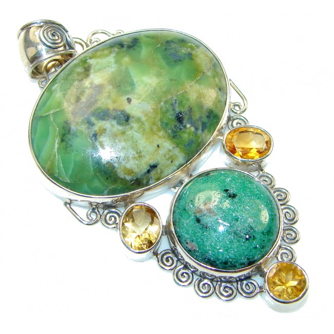 Green Island!! Ruby in Zoisite Sterling Silver Pendant