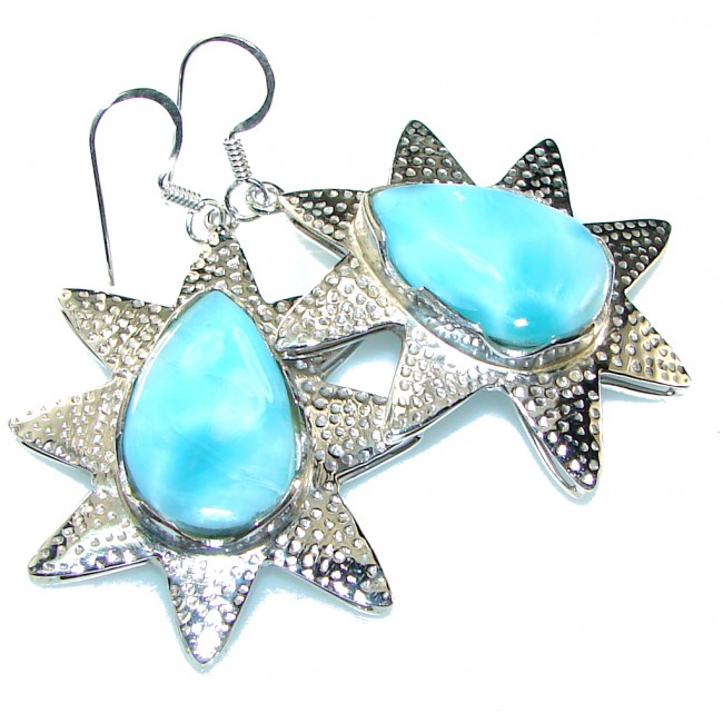 Summer Time!! Light Blue Larimar Sterling Silver earrings