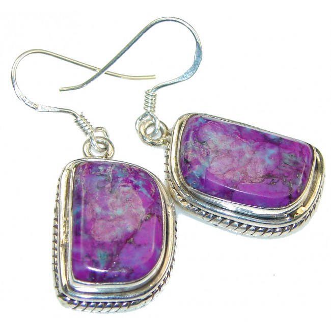 Simple Purple Turquoise Sterling Silver earrings