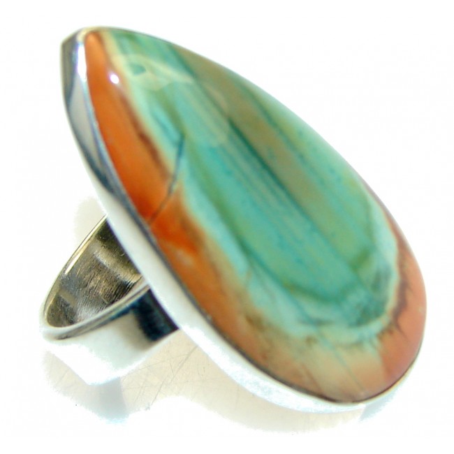 Amazing!! Imperial Jasper Sterling Silver Ring s. 6