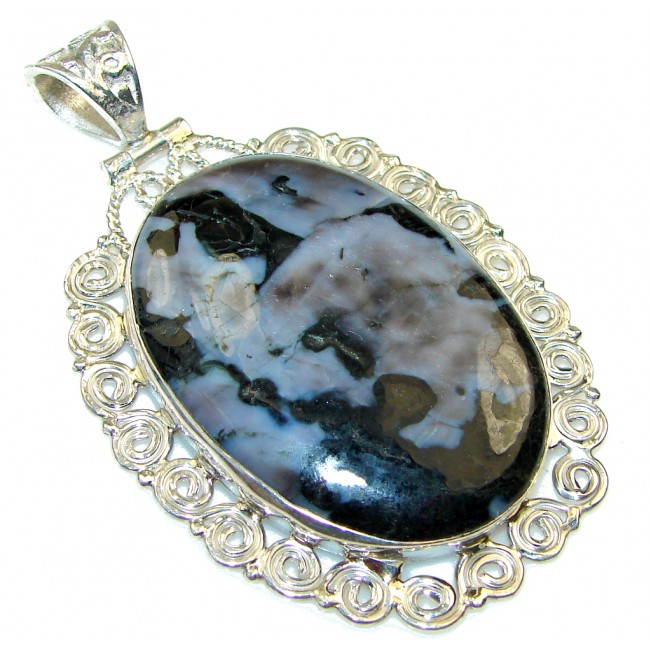 Great Design Black Obsidian Sterling Silver Pendant