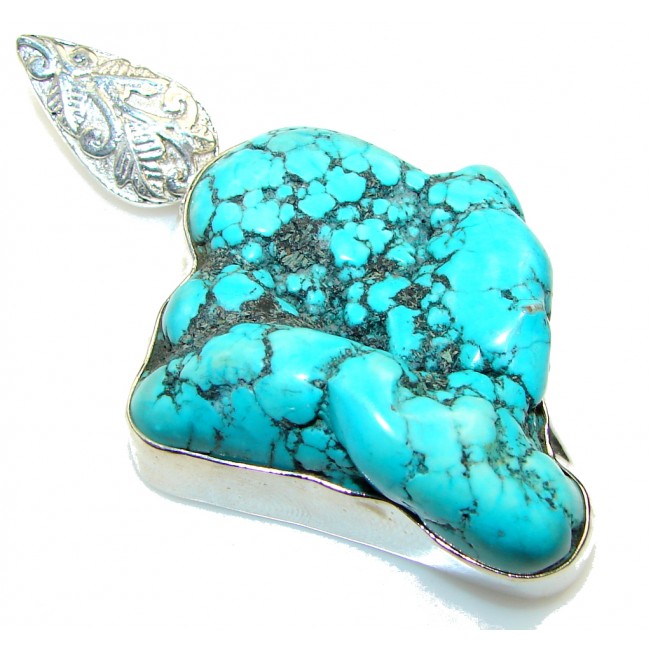 Fashion Blue Turquoise Sterling Silver Pendant