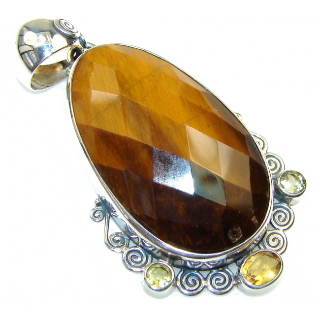 Special Moment!! Tigers Eye Sterling Silver Pendant