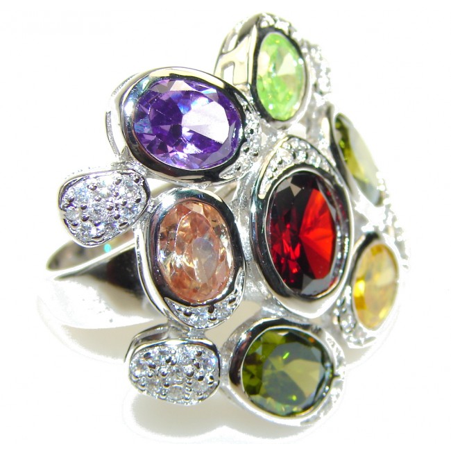 Special Secret!! Multistone Sterling Silver Ring s. 6
