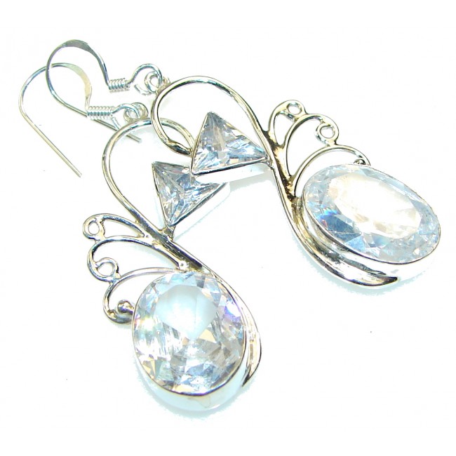 Lovely!!! White Topaz Sterling Silver earrings