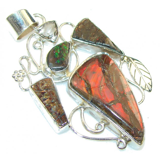 The One! Natural Ammolite Sterling Silver Pendant