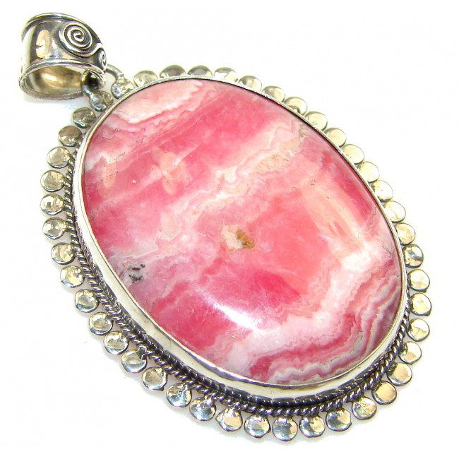 Fabulous!! Pink Rhodochrosite Sterling Silver Pendant
