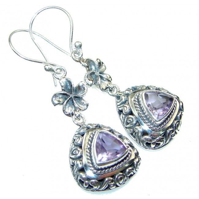 Secret!! Purple Amethyst Sterling Silver earrings