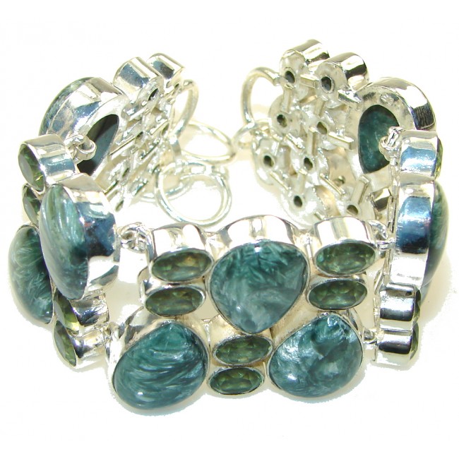 Perfect!! Green Seraphinite Sterling Silver Bracelet