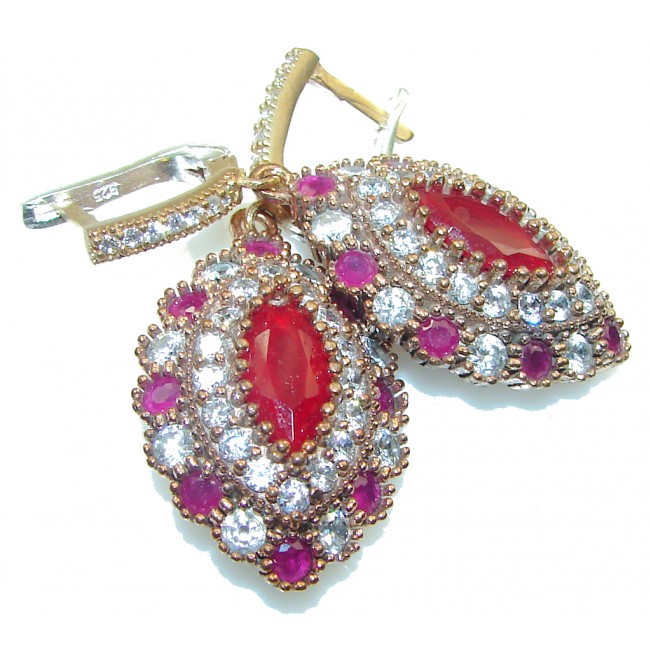 Make A Wish! Red Ruby Sterling Silver earrings