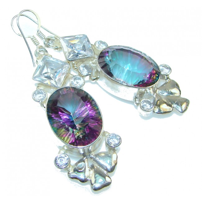 Exotic Style! Magic Topaz Sterling Silver earrings