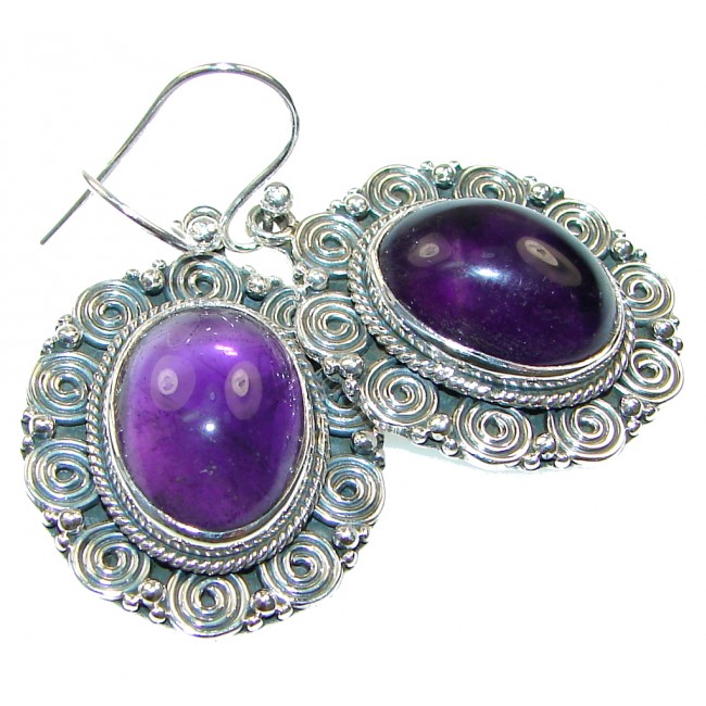 Natural Beauty! Purple Amethyst Sterling Silver earrings