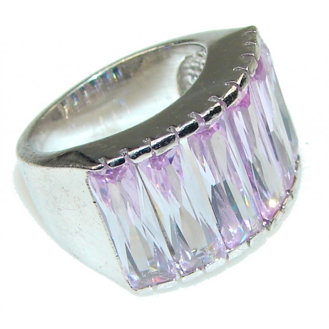 Delicate! Light Lilac Quartz Sterling Silver Ring s. 6