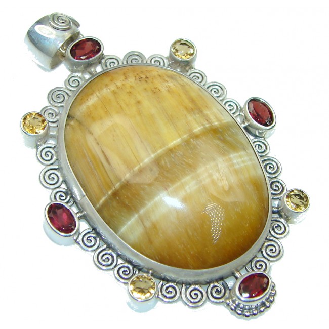 Spiritual Supports! Golden Tigers Eye Sterling Silver Pendant