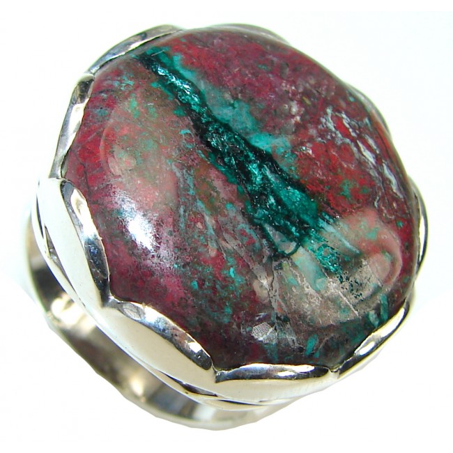 Big! Excellent Red Sonora Jasper Sterling Silver ring s. 9 1/2