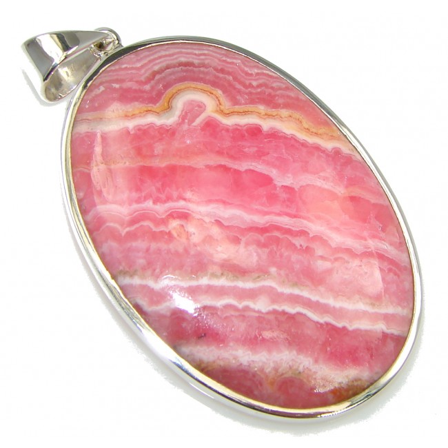 Perfect! AAA Pink Rhodochrosite Sterling Silver Pendant