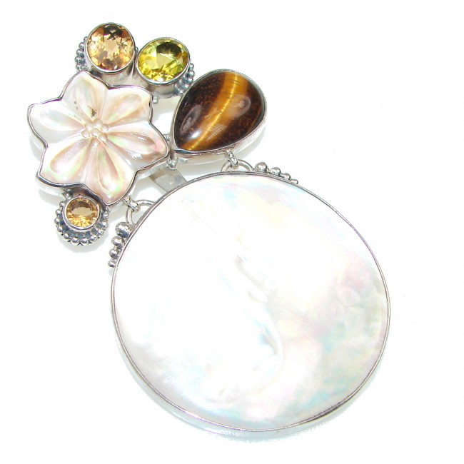 Large! Amazing Design! Blister Pearl Sterling Silver pendant