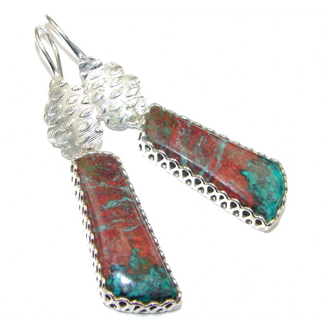 Awesome! Red Sonora Jasper Sterling Silver Earrings / Long