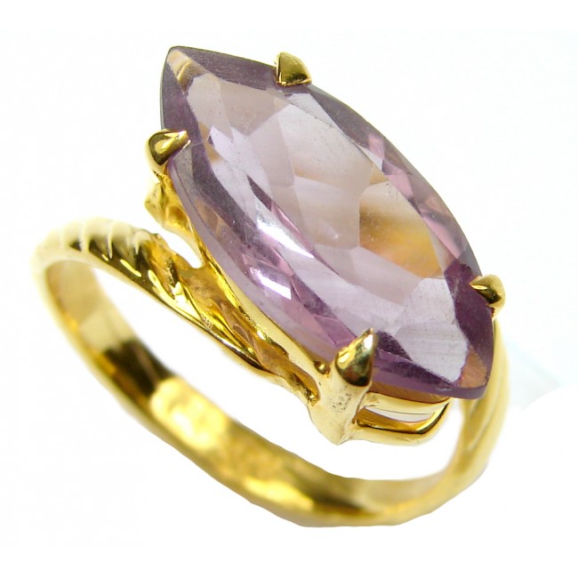 Genuine! AAA Purple Amethyst, Gold Plated Sterling Silver Ring s. 7 1/2