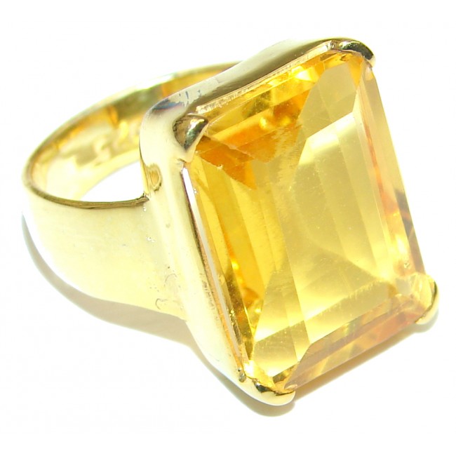 Perfect! Citrine 18K Gold Plated Sterling Silver Ring s. 5 1/4