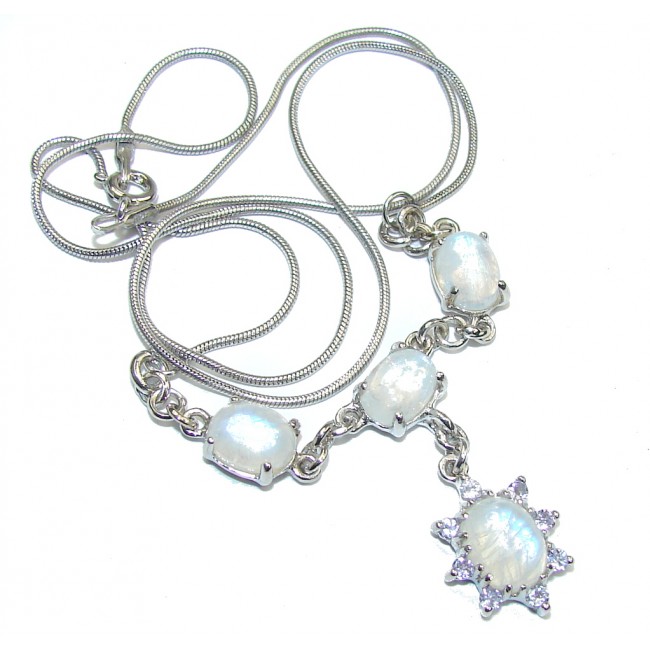 Heavenly Love! White Moonstone Sterling Silver necklace