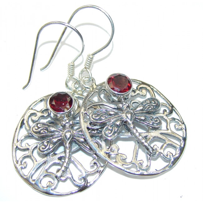 Bali Secret! Red Garnet Sterling Silver earrings