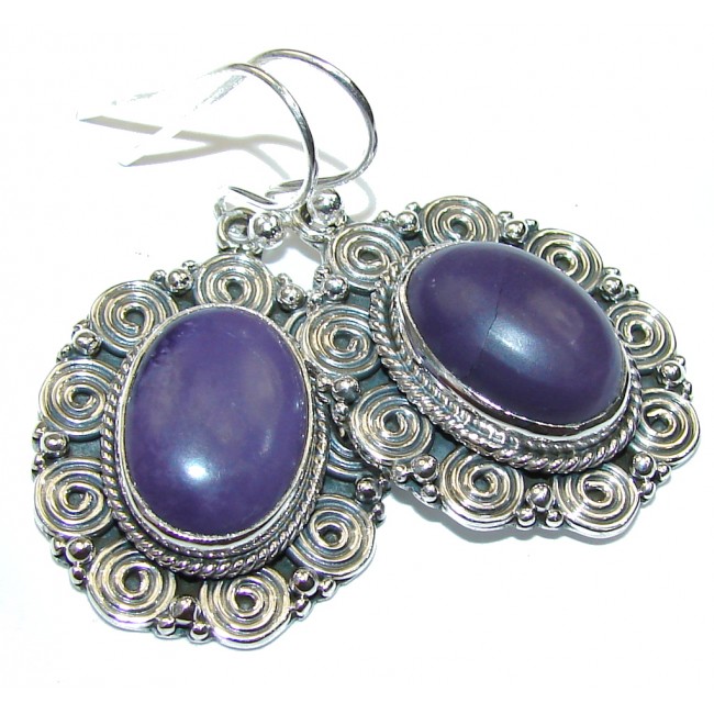 Amazing Purple Turquoise Sterling Silver earrings