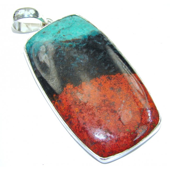 Amazing AAA Red Sonora Jasper Sterling Silver Pendant