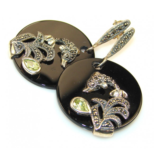 Very Unique Black Onyx Sterling Silver earrings