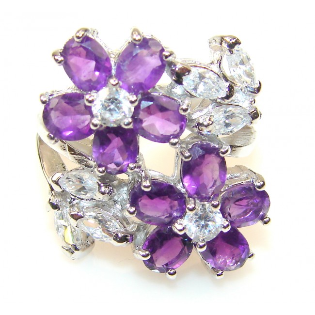 Briliance Purple Amethyst Sterling Silver ring s. 6 3/4