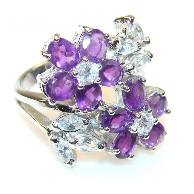 Briliance Purple Amethyst Sterling Silver ring s. 6 3/4