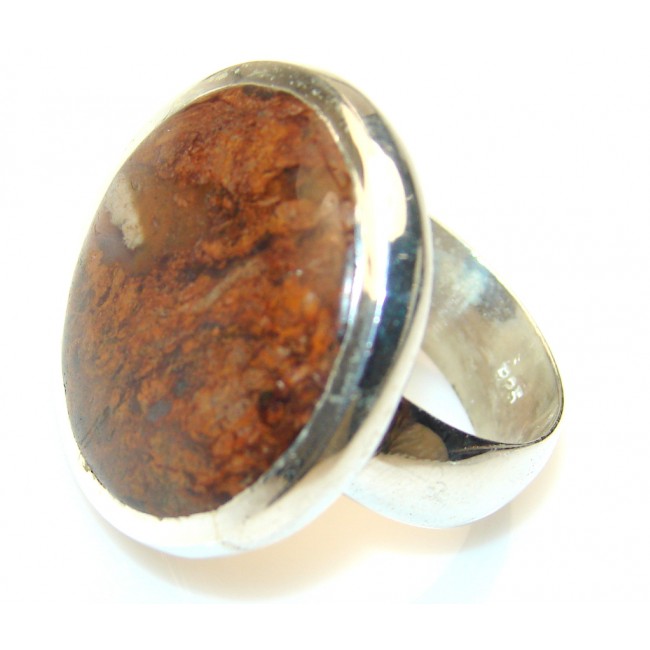 Classy Montana Agate Sterling Silver ring s. 10 1/2